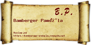Bamberger Paméla névjegykártya